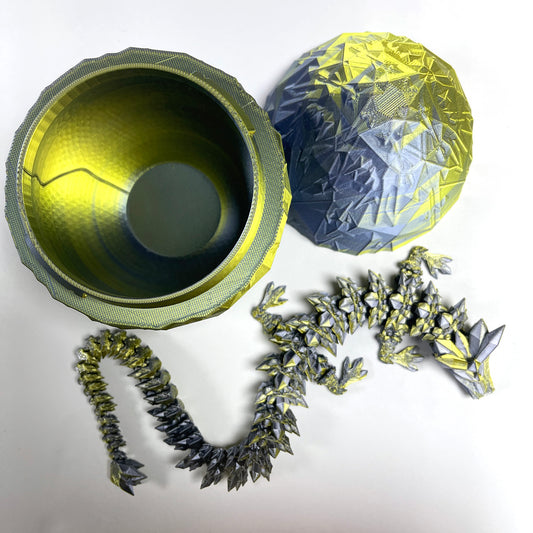Crystal Long Tail Dragon and Crystal Egg |Articulated Model