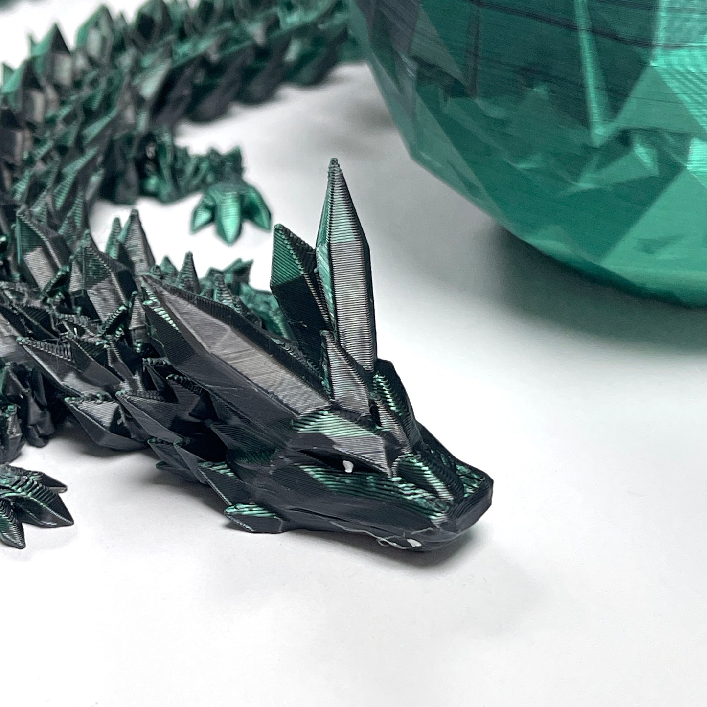 Crystal Long Tail Dragon and Crystal Egg |Articulated Model