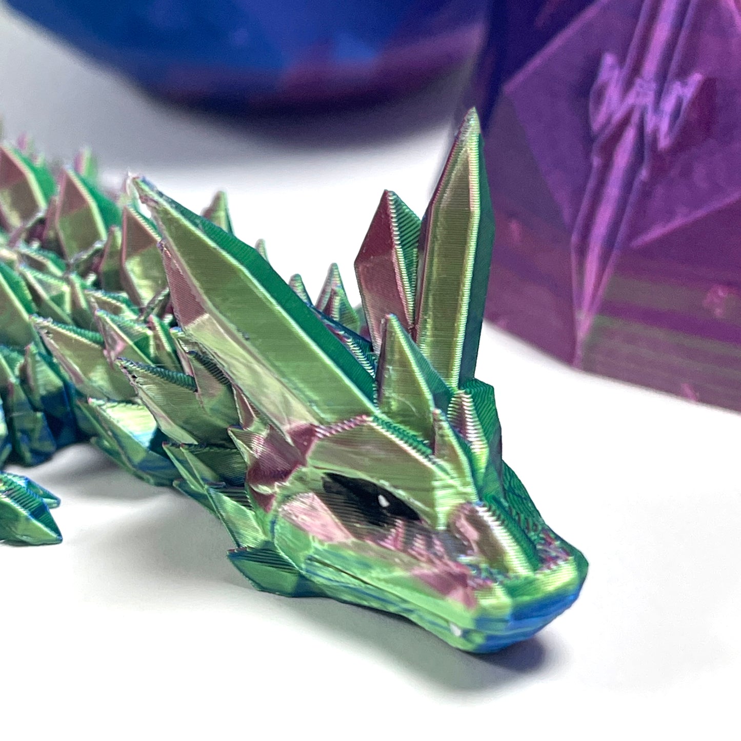 Crystal Long Tail Dragon and Crystal Egg |Articulated Model