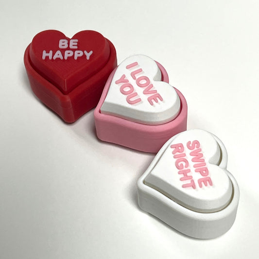 Love Heart Fidget Clicker - Conversation Heart Clicker - Pawpular Prints