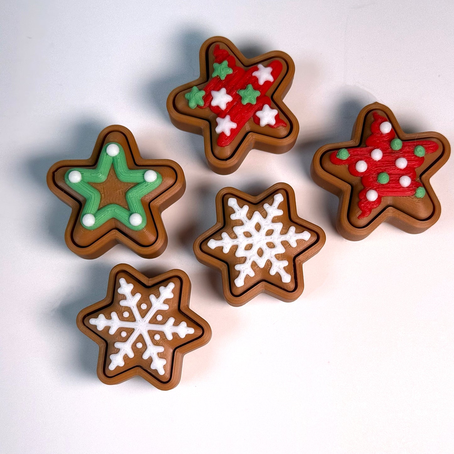 Star & Snowflake Gingerbread Biscuit Clickers